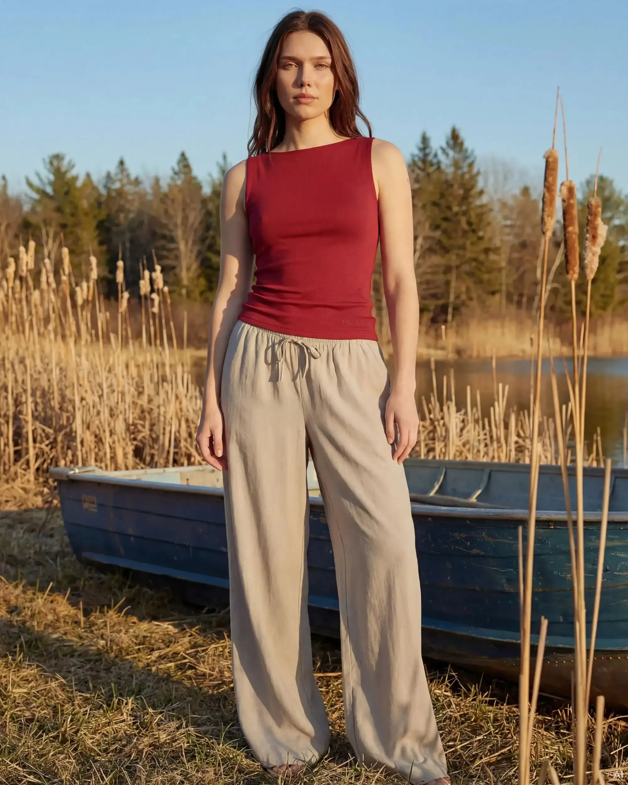 Pantalon droit fluide - Marinière - Image 3